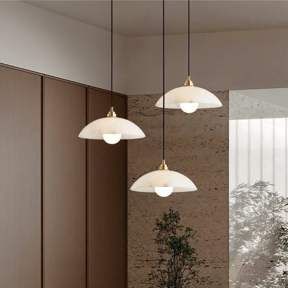 LittleGlovo Alabaster Dome Simple Round Pendant Lamp