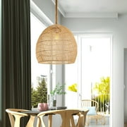 LittleGlovo Handmade Rattan Lamp BELL Wicker Lamp Boho Style Lampshade Pendant Lamp