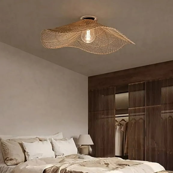 LittleGlovo Handmade Rattan Pendant Lampshade Chandelier Ceiling Light