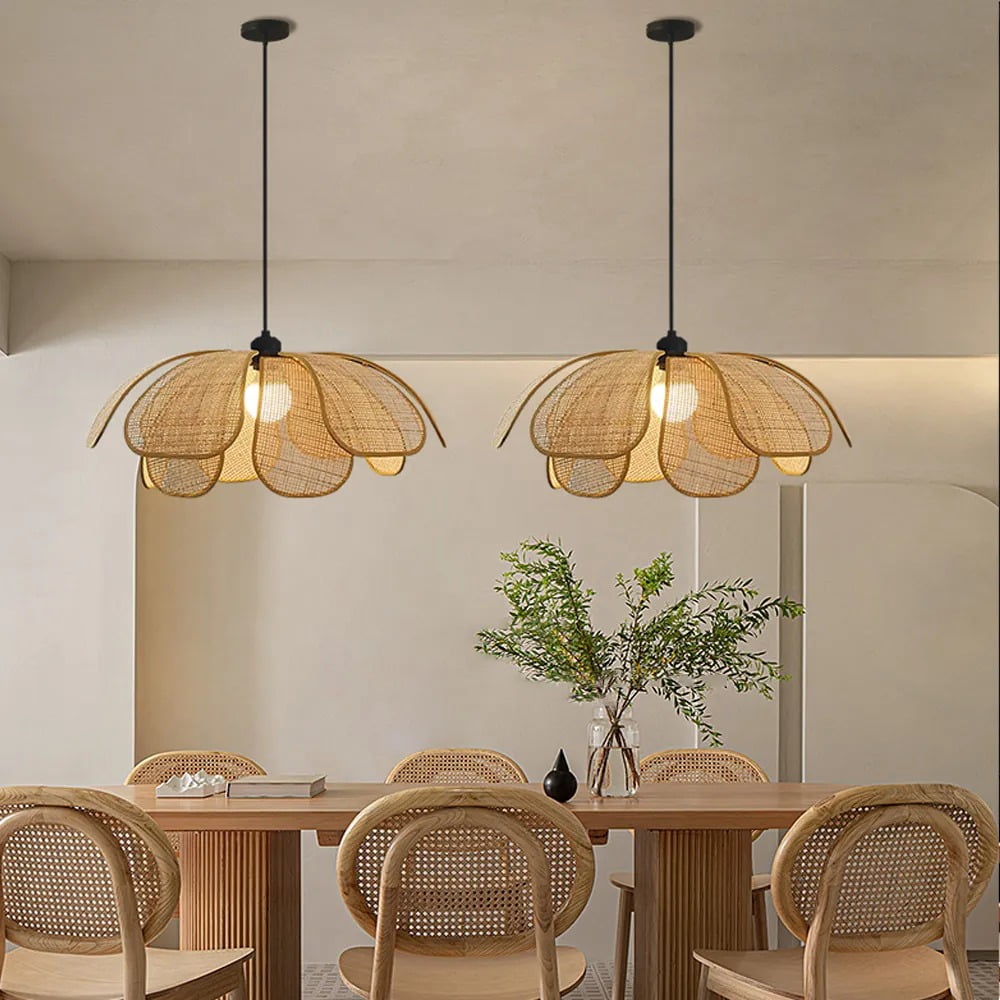 LittleGlovo Japanese Petal Chandelier Wabi-sabi Style Dining Room Balcony Decorative Lamps