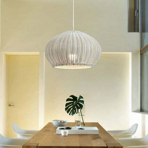 LittleGlovo Modern Rattan Lantern Pendant Light