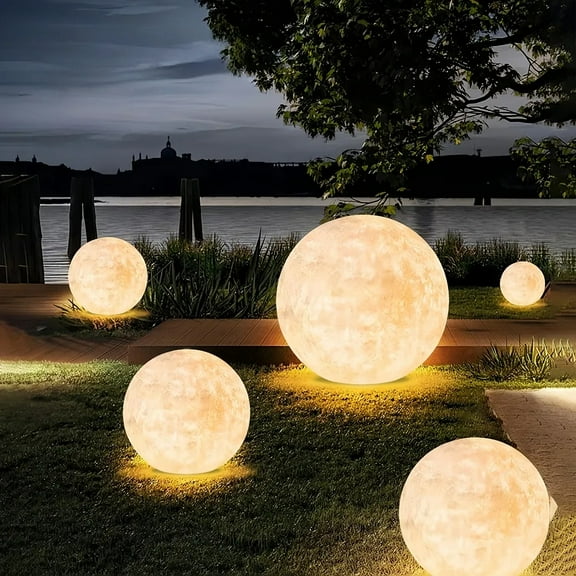 LittleGlovo Nordic Creative Indoor&Outdoor Waterproof Resin Fiber Art Moonlight Floor Lamp