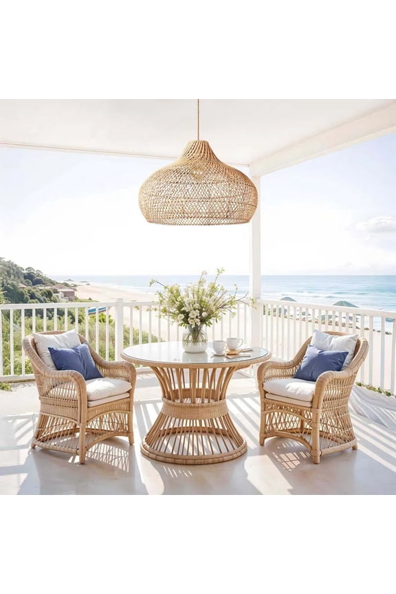 Outdoor Kloe Brown Rattan Pendant Light