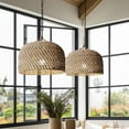 thumbnail image 1 of LittleGlovo Retro Rattan Pendant Lights Kitchen Island Decor Hemp Rope Woven Lampshade, 1 of 16