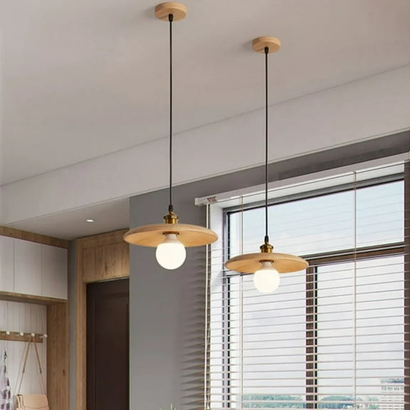 LittleGlovo Retro Solid Wood Pendant Light Small Solid Wood Chandelier