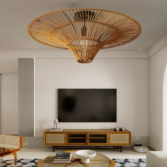 LittleGlovo Southeast Asian Rattan Ceiling Lamps Retro Wabi-sabi Living room Chandelier