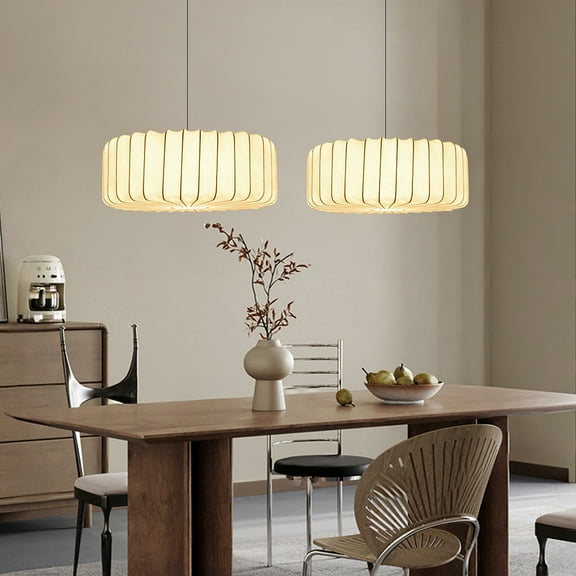 LittleGlovo Wabi-Sabi Style Japanese Simple Imitation Silk Pendant Lights Living Room Combination Lamps