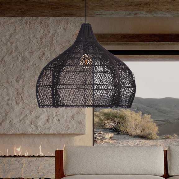 LittleGlovo Wicker Pendant Shade outdoor rattan lamp