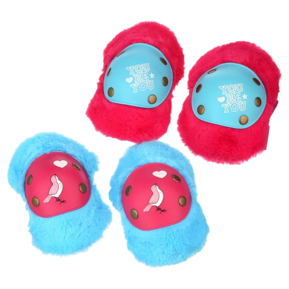 LittleMissMatched Furrr-Tastic Birdie Multi-Sport Child's Protective Pad Set, Pink/Blue
