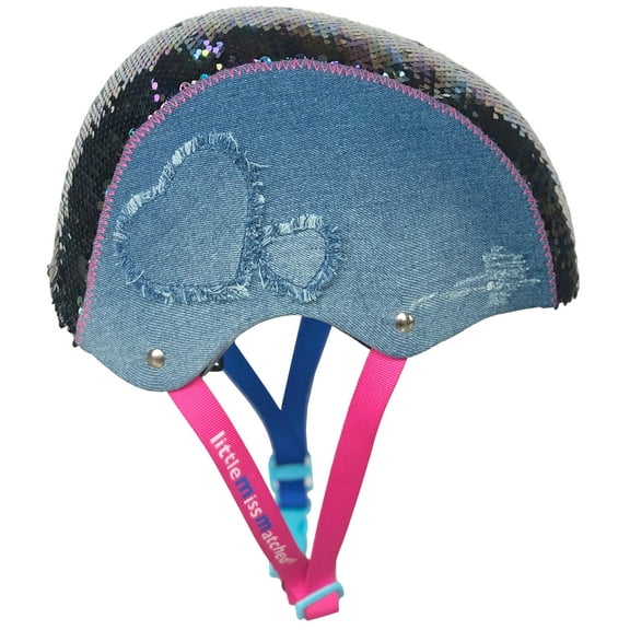LittleMissMatched Magic Sequin & Denim Multi-Sport Girls Child Helmet