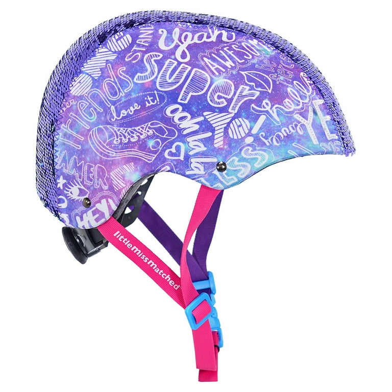 LittleMissMatched Magic Sequin Multi Sport Teen Female Helmet Purple