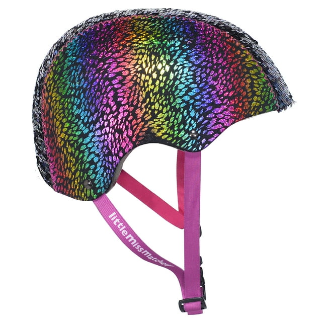 LittleMissMatched Rainbow Dragon Magic Sequin Multi-Sport Youth Helmet, Multi-color