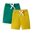thumbnail image 1 of LittleSpring 2 Pack Boys Shorts 3T Cotton Shorts for Toddler Boy Athletic Shorts Green Royal Blue Sport Shorts, 1 of 6