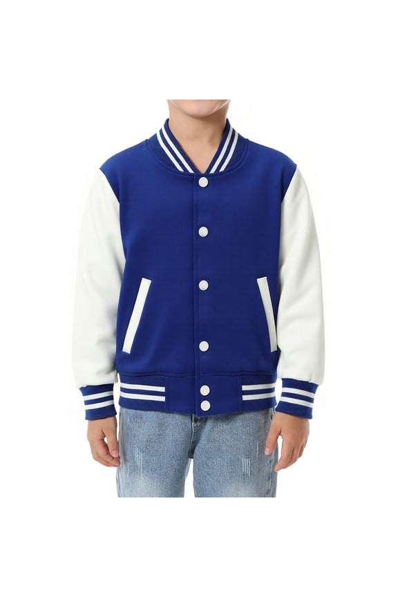3T Boys Bomber Jacket for Toddler Girls Varsity Jackets with Snap Quick Dry Casual Outerwear Blue
