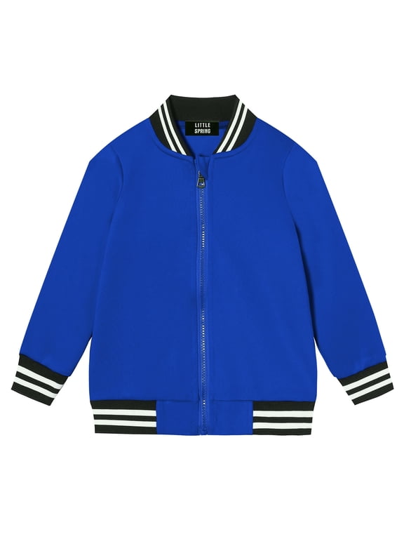 4T Toddler Bomber Jacket Full Zip Boys Girls Varsity Baseball Jackets Casual Blue