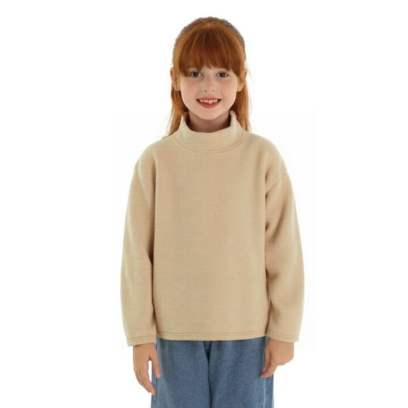 LittleSpring Boys Girls Fleece Turtleneck Shirts for Kids Thermal Tops Long Sleeve 2-14 Years