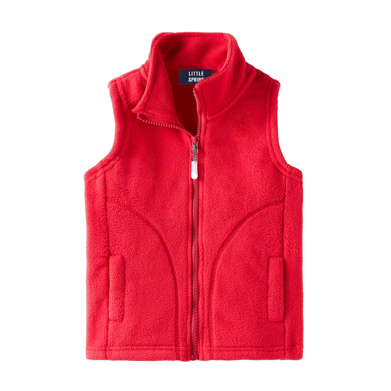 LittleSpring Big Girls Polar Fleece Vest Sleeveless Outerwear for Girl Zipper Warm Jacket with Pockets Lightweight Red Size 10 Walmart