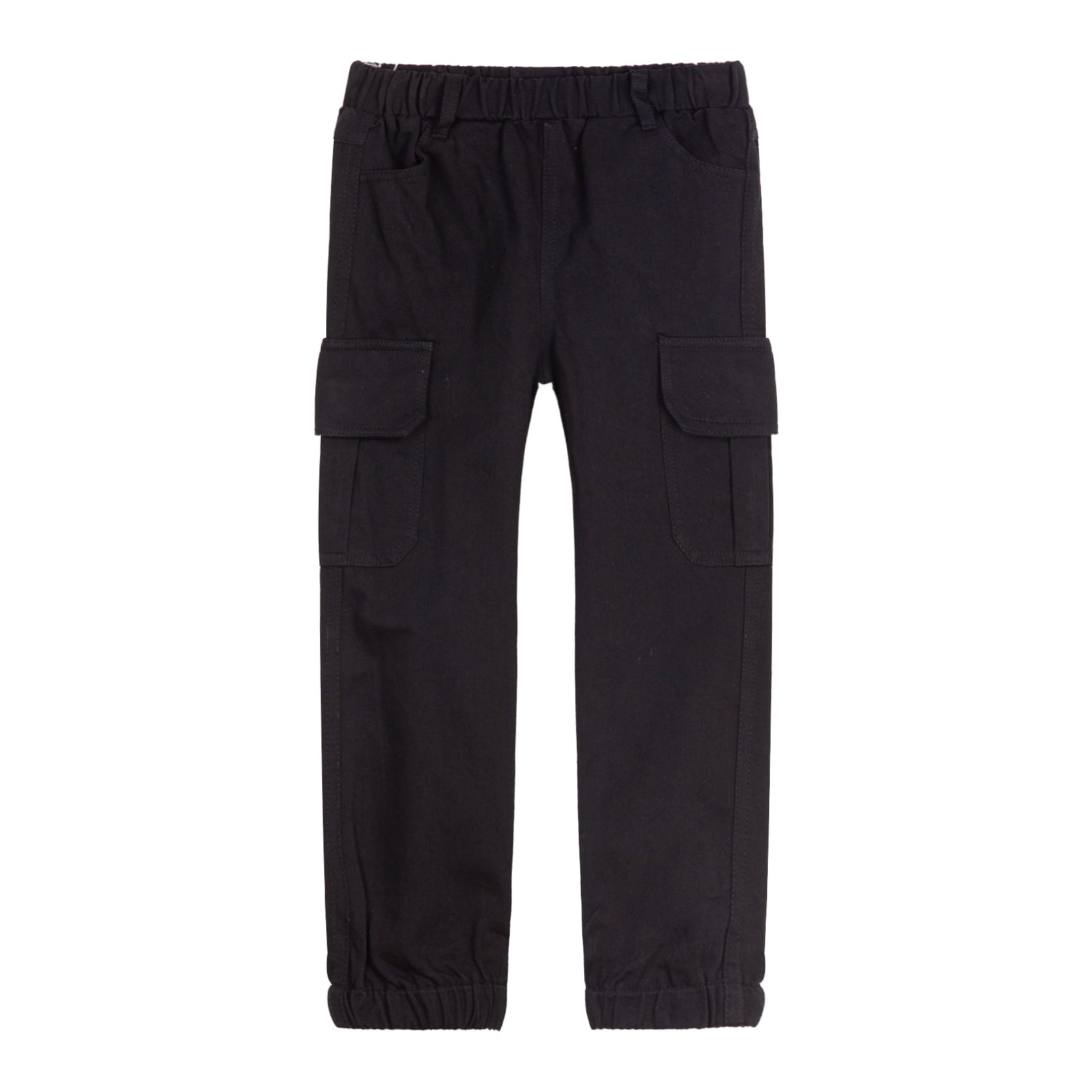 littlespring-boys-black-pants-twill-pull-on-cargo-pants-with-elastic