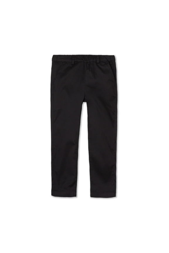 Boys Black Pants with Elastic Waist Relaxed Fit Casual School Uniform Pants Size 5