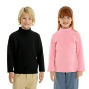 LITTLESPRING Boys Girls Fleece Turtleneck Shirts for Kids Thermal Tops Long Sleeve 2-14 Years