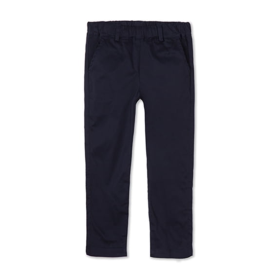 LittleSpring Boys Pants Size 6 Relaxed Fit Casual School Uniform Pant with Elastic Waist Solid Navy Blue