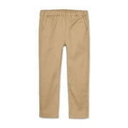 LittleSpring Boys Pants with Elastic Waist Relaxed Fit Chino Lightweight Casual School Uniform Khaki Size 5