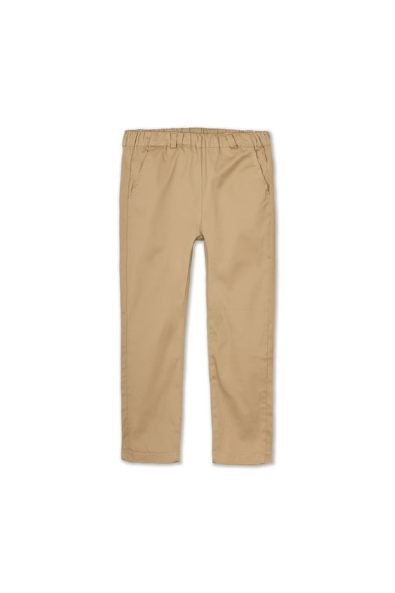 Boys Relaxed Fit Chino Lightweight Casual School Uniform Pants, Khaki