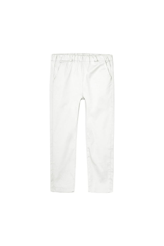 Boys White Pants Elastic Waist School Uniform Pants Size 12