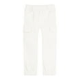 thumbnail image 1 of LittleSpring Boys White Pants for Boy Cargo Pants with Elastic Waist Pull on Relaxed Fit Cotton Solid 4T, 1 of 6