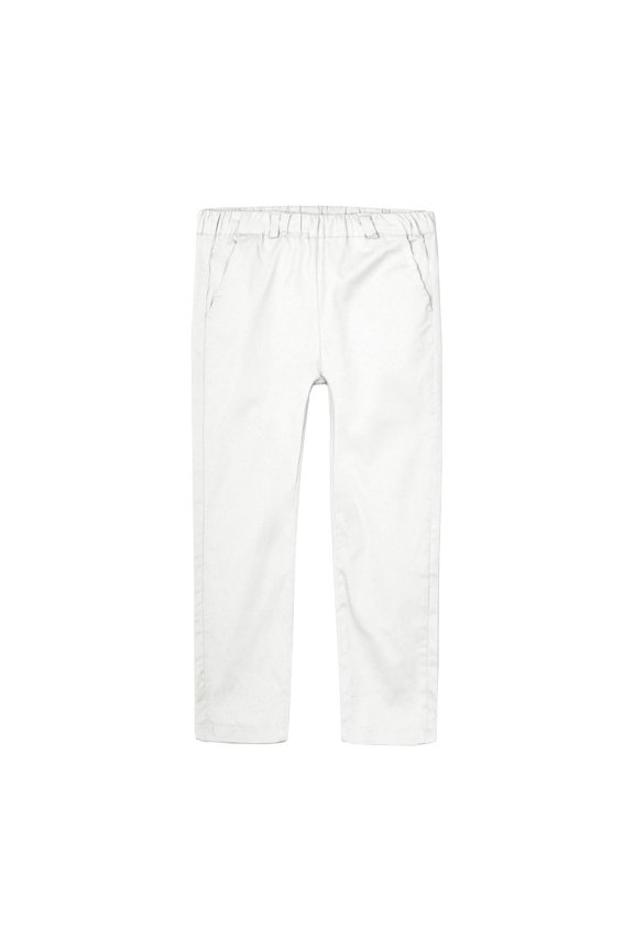 Boys White Lightweight Relaxed Fit Pull-On Chino Pants