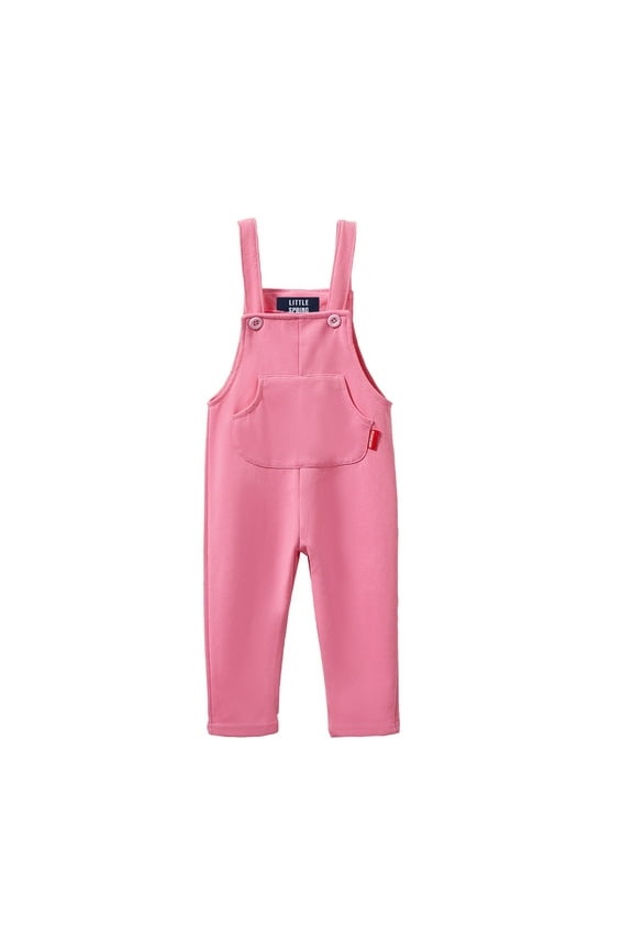 Girls Pants for Baby Girl Overalls with Pockets Casual Cotoon Pink 12-18 Months