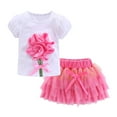 thumbnail image 1 of LittleSpring Girls Pink Summer Outifts for Baby Girls T-Shirts and Tutu Skirt Set 18-24 Months, 1 of 6