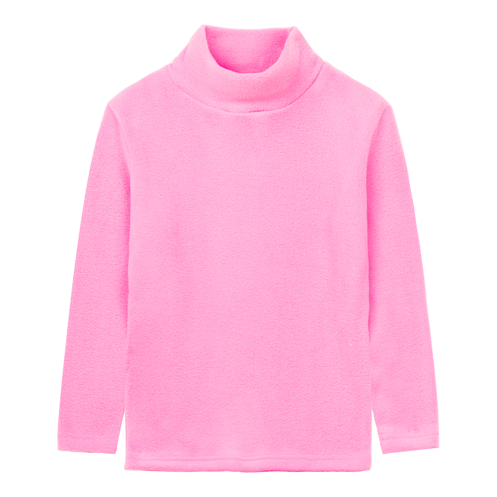 LittleSpring Girls Turtleneck Fleece Top Long Sleeve Kids Solid Thermal