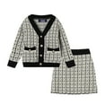 thumbnail image 1 of LittleSpring Girls' Two-Piece Black Plaid Button Down Set and Skirt Set Size 10-12, 1 of 7