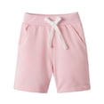 thumbnail image 1 of LittleSpring Little Boys Athletic Shorts Summer Drawstring Pull on Cotton Sweat Shorts with Pockets Terry Pink 5T, 1 of 6