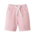 thumbnail image 1 of LittleSpring Little Boys Athletic Shorts Summer Drawstring Pull on Cotton Sweat Shorts with Pockets Terry Pink Size 7-8, 1 of 6