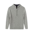 thumbnail image 1 of LittleSpring Boys Girls Quarter Zip Sweater Cable Knit Mock Neck Long Sleeve Pullover Size 4-12, 1 of 6