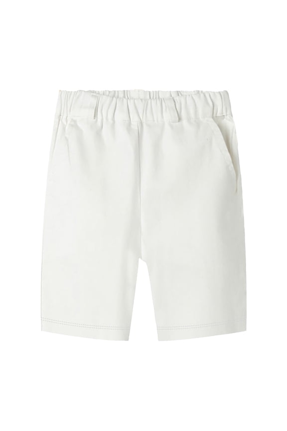 Little Boys Uniform Shorts Pull On Casual Golf Shorts with Elastic Waist Chino White Size 6-7