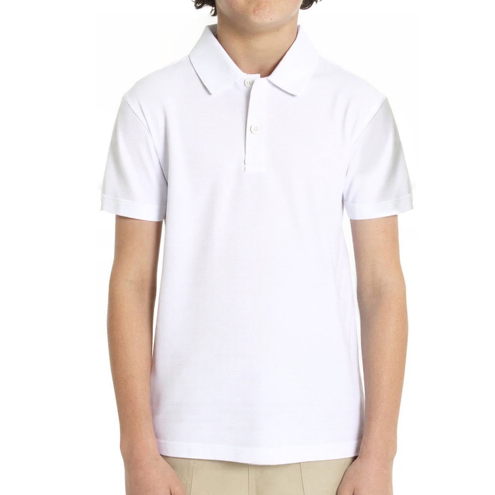 Boys Polo Shirt With Short Sleeves White