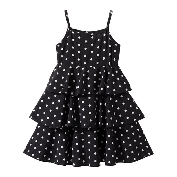 LittleSpring Sleeveless Polka Dot Dress, Little Girls Size 8