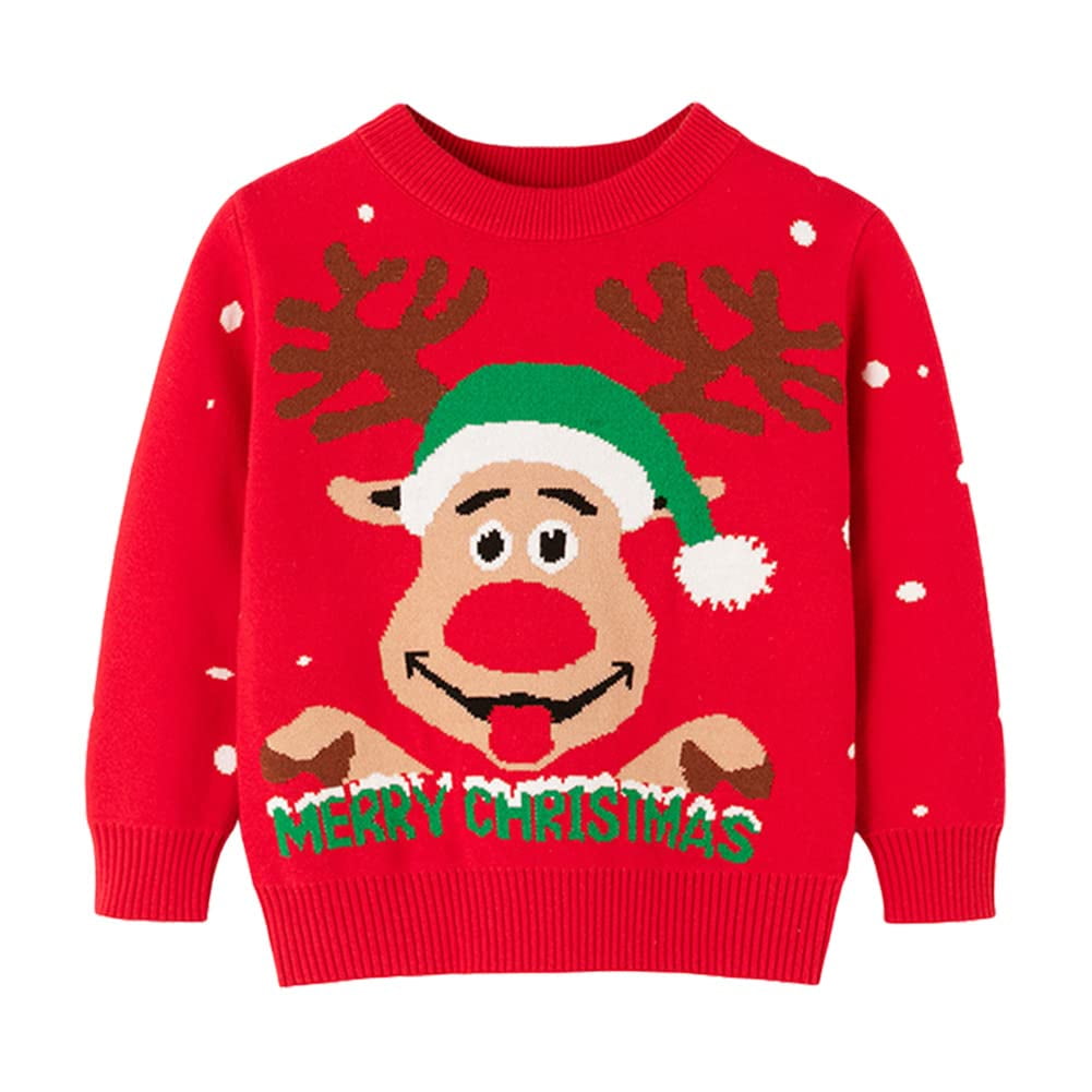 LittleSpring Little Girls Ugly Christmas Sweaters for Kids Reindeer