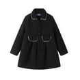 thumbnail image 1 of LittleSpring Little Girls Wool Peacoat Midweight Dress Coat Casual Black Winter Coat Lapel Buttons 5T Outerwear Casual, 1 of 7