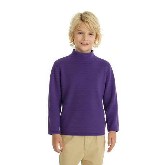 LittleSpring Boys Girls Fleece Turtleneck Shirts for Kids Thermal Tops Long Sleeve 2-14 Years
