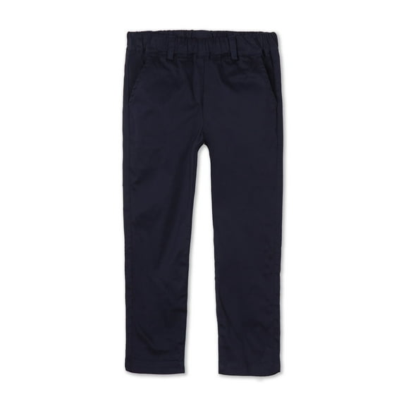 LittleSpring Pants for Boys School Uniform Casual Chinos with Elastic Waist Relaxed Fit Navy Blue Size 5