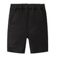 thumbnail image 1 of LittleSpring Size 7-8 Black Shorts Boys Chino Shorts with Elastic Waist Pull On Flat Front Casual School Uniform, 1 of 6