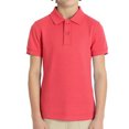 thumbnail image 1 of LittleSpring Size 7-8 Kids Polo Shirts Boys Short Sleeve School Uniform Shirt Little Girls Orange Pink Tops, 1 of 6