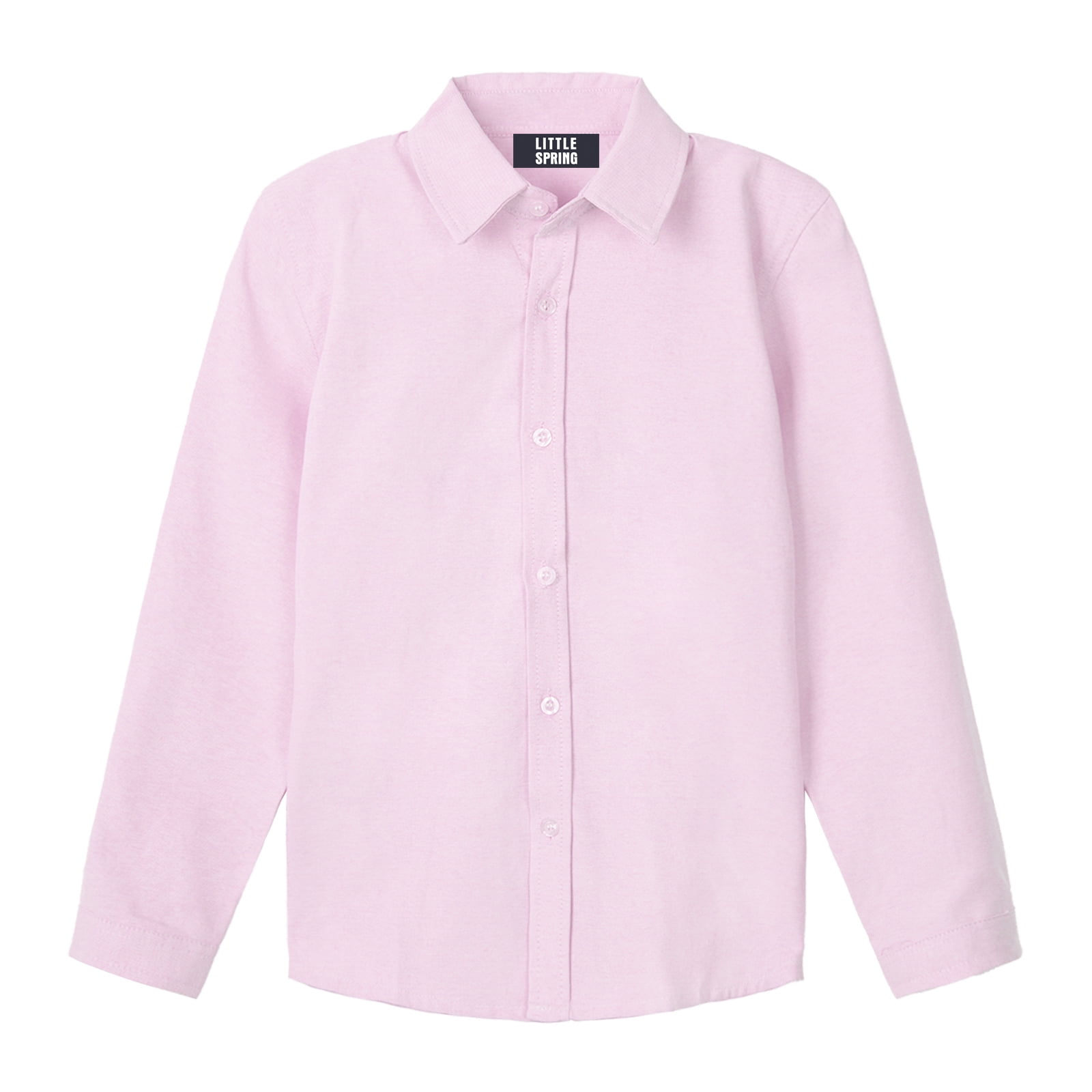 LittleSpring Toddler Boy Button Down Dress Shirts Long Sleeve Oxford