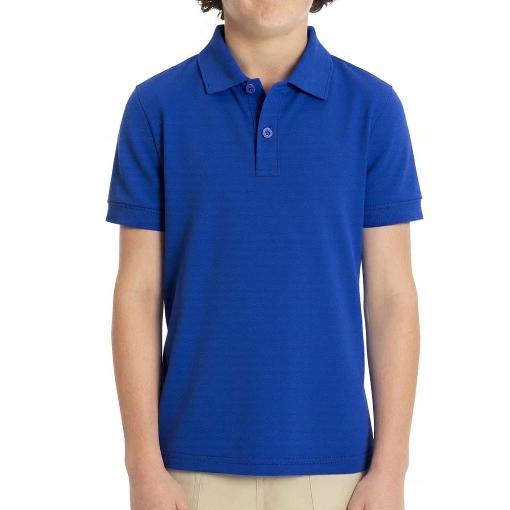 LittleSpring Toddler Boys Pique Polo Shirt 3T Royal Blue Uniform