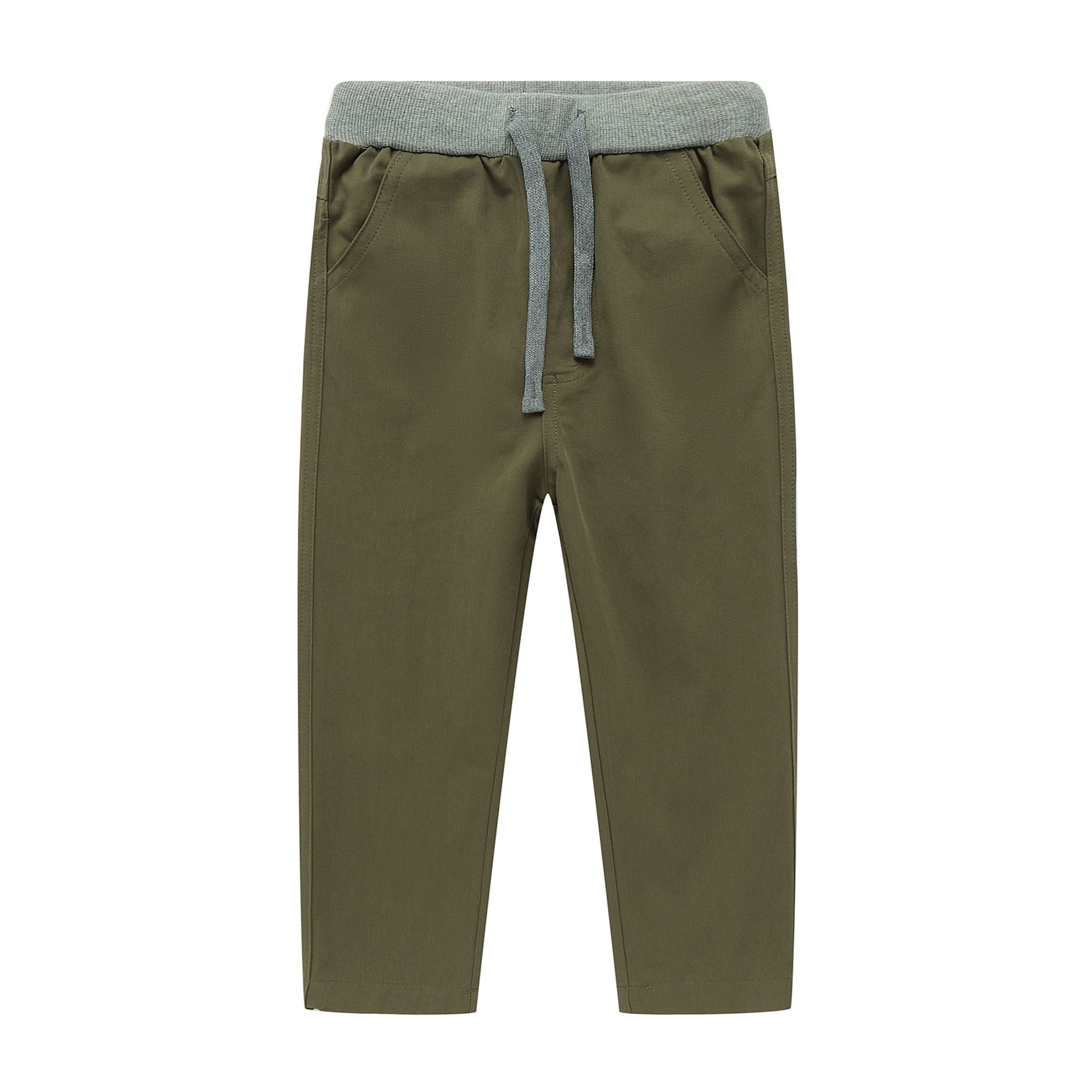 LittleSpring Toddler Boys Pull on Pants Adjustable Elastic Waist Cotton