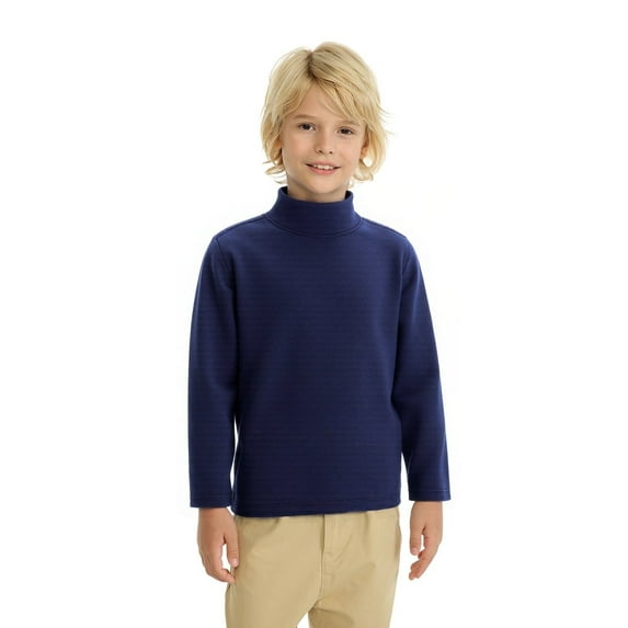 LittleSpring Boys Girls Fleece Turtleneck Shirts for Kids Thermal Tops Long Sleeve 2-14 Years